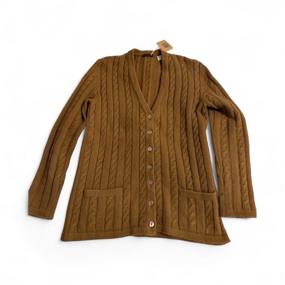 Vintage Yves Saint Laurent cableknit cashmere brown...